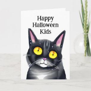 Personalised Happy Halloween Kids Colouring Page Card