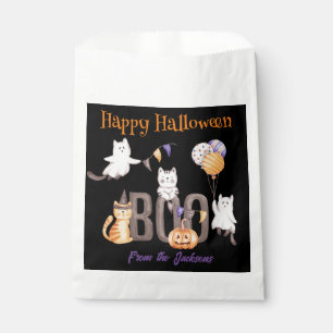Personalised Happy Halloween KITTENS & BOO Favour Bag