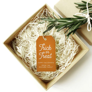 Personalised Happy Halloween Orange Gift Tags