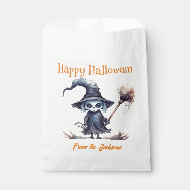 Personalised Happy Halloween | SKELETON WITCH Favour Bag (Front)