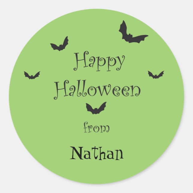 Personalised Happy Halloween Stickers (Front)