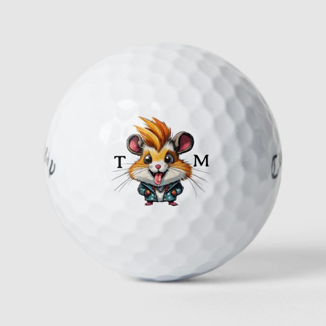 Personalised Happy Hamster Callaway Golf Balls (Front)