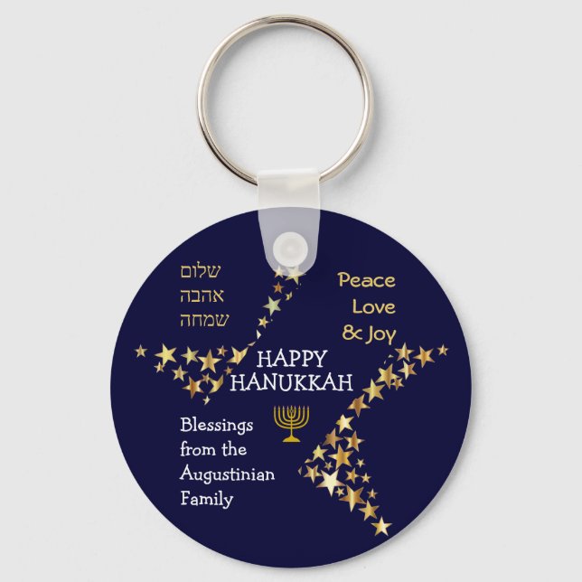 Personalised HAPPY HANUKKAH Key Ring (Front)