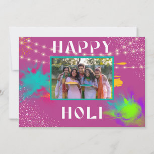 Personalised Happy Holi colourful festival message Card