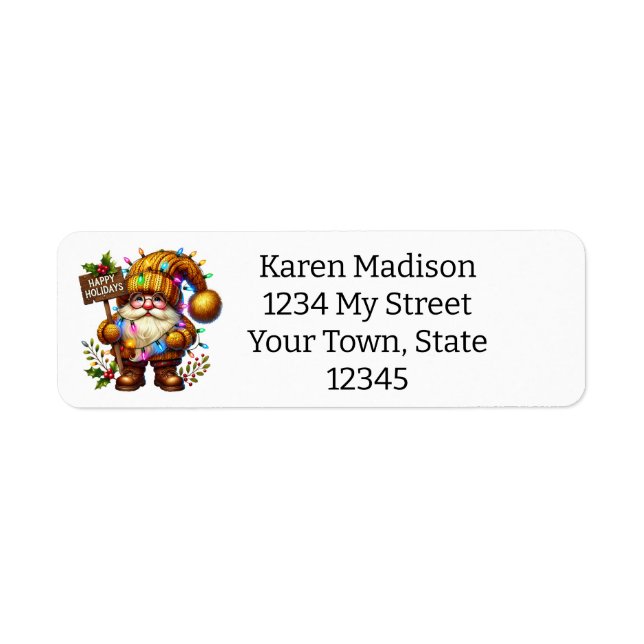 Personalised Happy Holiday  Return Address Label (Front)