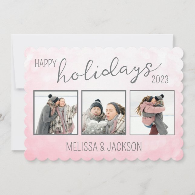 Personalised Happy Holidays Card with Photos (Front)