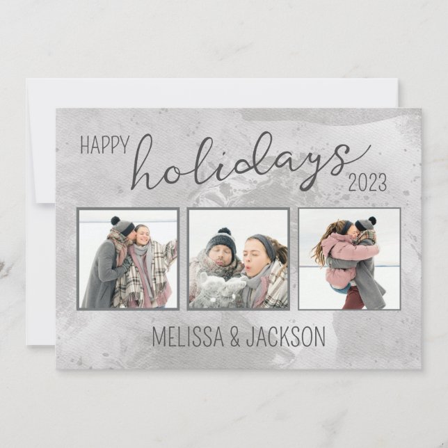 Personalised Happy Holidays Card with Photos (Front)