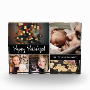 Personalised "Happy Holidays" Family Photo Block C