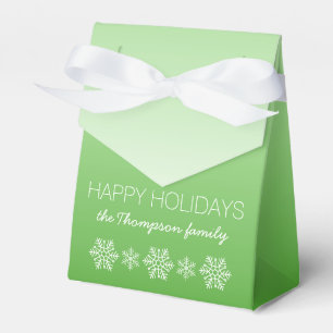 Personalised Happy Holidays Green Ombre Favour Box