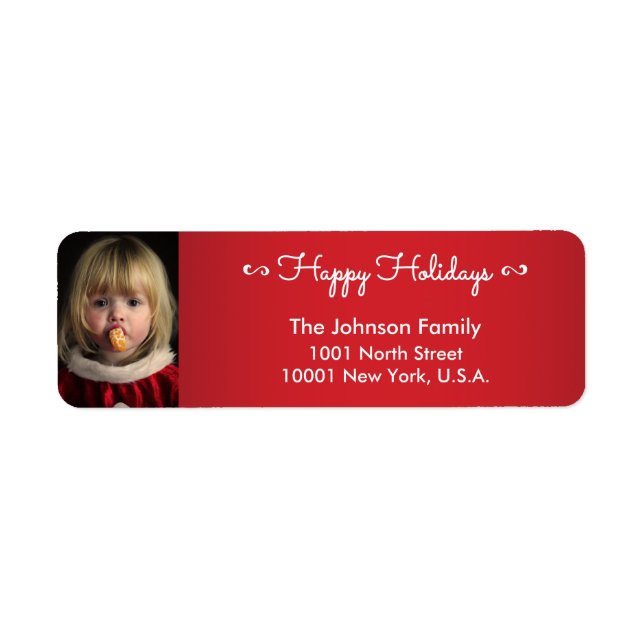 Personalised Happy Holidays Return Address Labels (Front)