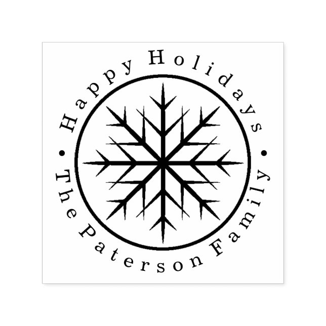 Personalised Happy Holidays Snowflake Self-inking Stamp (Design)