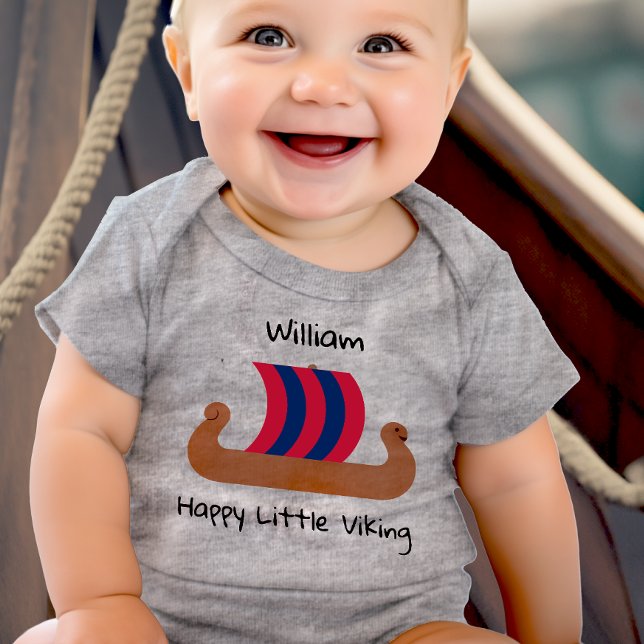 Personalised Happy Little Viking Baby Bodysuit (Creator Uploaded)
