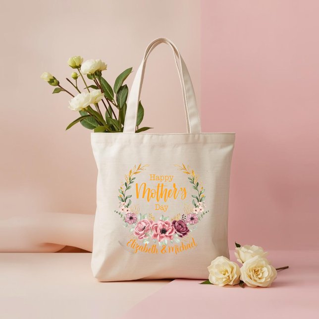 Personalised Happy Mother’s Day Floral Tote Bag (Creator Uploaded)