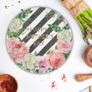 Personalised Happy Mother’s Day Pink Floral Custom Cutting Board
