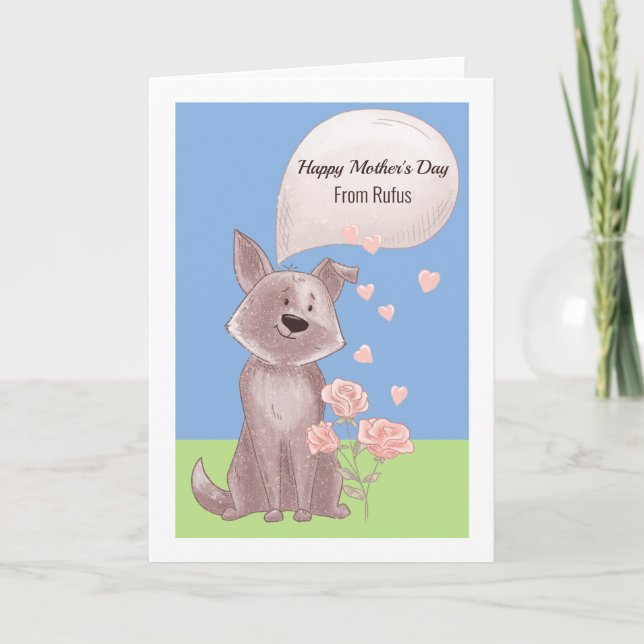 Personalised Happy Mothers Day From The Dog Card (Front)