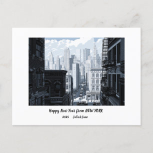 Personalised Happy New Year 2025 New York Holiday Postcard