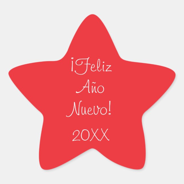 Personalised Happy New Year Red & White Stickers (Front)