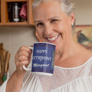 Personalised Happy Nurse Retirement Gifts Blue Coffee Mug