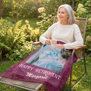 Personalised Happy Nurse Retirement Gifts Fleece Blanket
