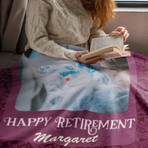Personalised Happy Nurse Retirement Gifts Fleece Blanket