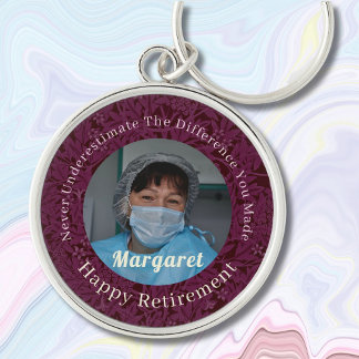 Personalised Happy Nurse Retirement Gifts Key Ring