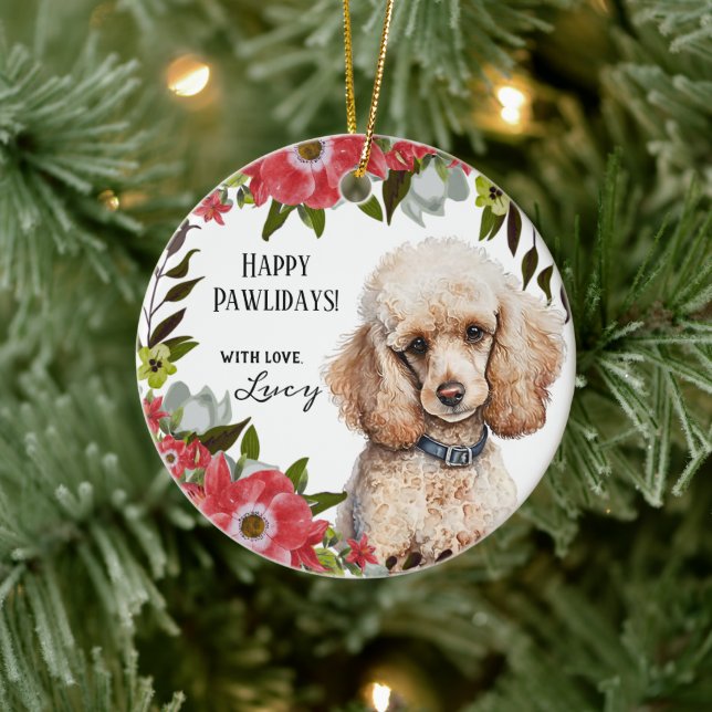 Personalised Happy Pawlidays Ornament (Tree)