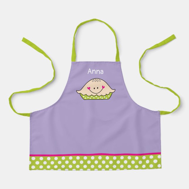 Personalised Happy Pie Apron for girls (Front)