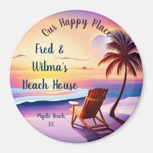 Personalised Happy Place Custom Location Magnet
