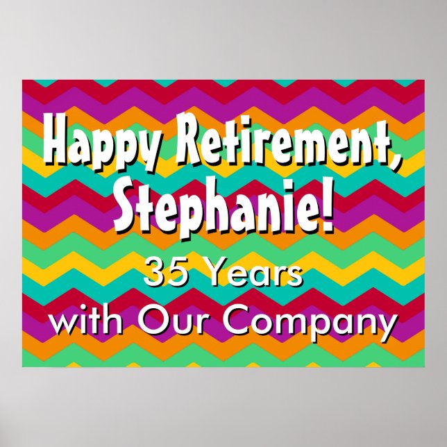 Personalised Happy Retirement Banner Poster (Front)