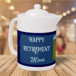 Personalised Happy Retirement Gifts for Mum Blue<br><div class="desc">Pouring love and warmth into every cup, our Personalised Happy Retirement Gifts for Mum teapot is the perfect way to show your appreciation for all she's done. With the ability to customise it with your heartfelt message and cherished photo, this teapot is not just a vessel for tea but a...</div>