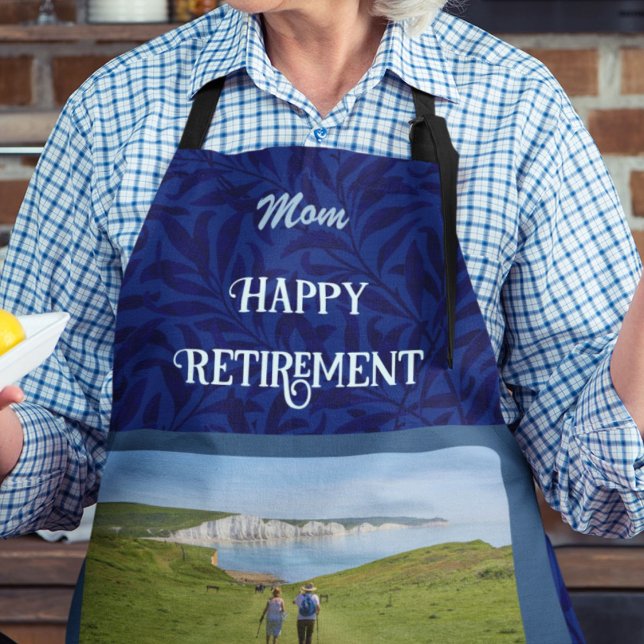 Personalised Happy Retirement Gifts for Mum Blue Apron (Creator Uploaded)