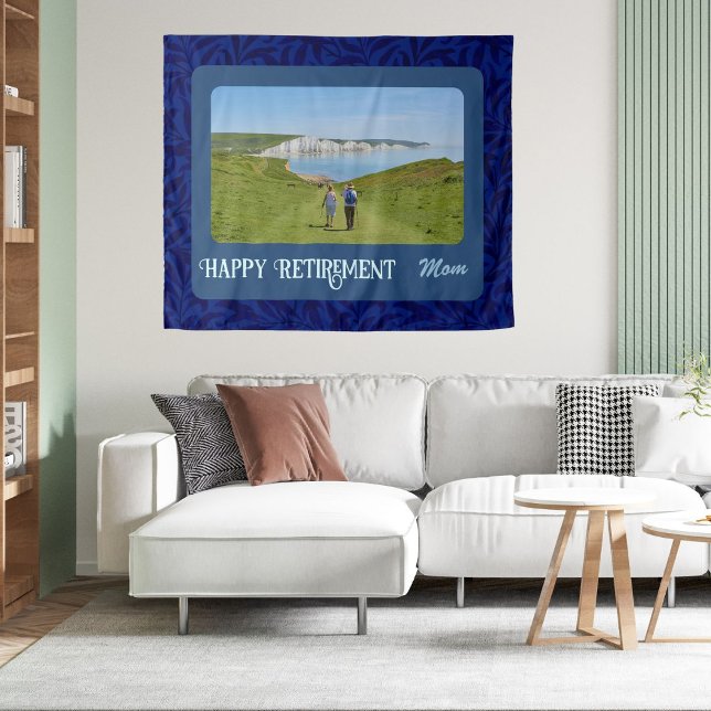 Personalised Happy Retirement Gifts for Mum Blue Tapestry (Creator Uploaded)