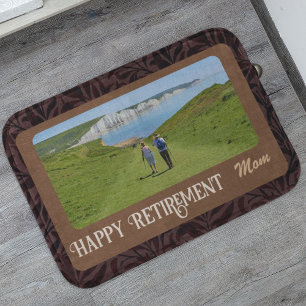 Personalised Happy Retirement Gifts for Mum Brown Bath Mat