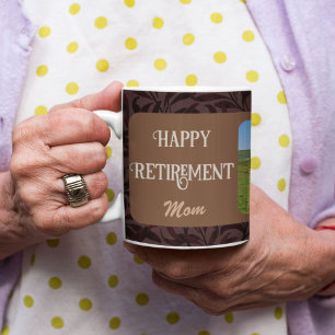 Personalised Happy Retirement Gifts for Mum Brown Coffee Mug
