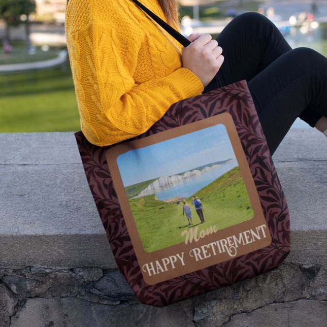 Personalised Happy Retirement Gifts for Mum Brown Tote Bag (Creator Uploaded)