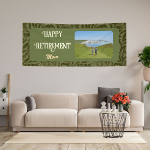 Personalised Happy Retirement Gifts for Mum Green Banner
