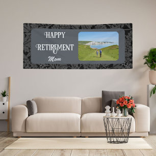 Personalised Happy Retirement Gifts for Mum Grey Banner