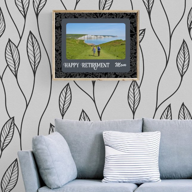 Personalised Happy Retirement Gifts for Mum Grey Poster (Creator Uploaded)