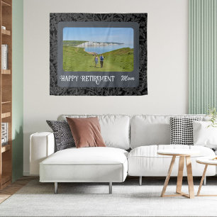 Personalised Happy Retirement Gifts for Mum Grey Tapestry