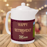 Personalised Happy Retirement Gifts for Mum Red<br><div class="desc">Pouring love and warmth into every cup, our Personalised Happy Retirement Gifts for Mum teapot is the perfect way to show your appreciation for all she's done. With the ability to customise it with your heartfelt message and cherished photo, this teapot is not just a vessel for tea but a...</div>