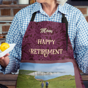 Personalised Happy Retirement Gifts for Mum Red Apron
