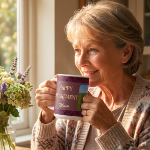 Personalised Happy Retirement Gifts for Mum Red Coffee Mug