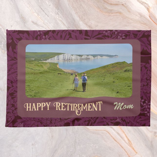 Personalised Happy Retirement Gifts for Mum Red Tea Towel (Creator Uploaded)