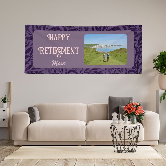 Personalised Happy Retirement Gifts for Mum Violet Banner (Creator Uploaded)