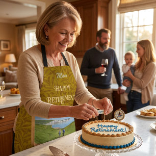 Personalised Happy Retirement Gifts for Mum Yellow Apron