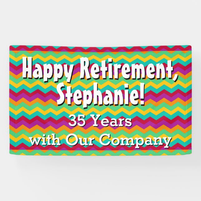 Personalised Happy Retirement Party Banner (Horizontal)