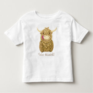 Personalised Happy Scottish Highland Cow Toddler T-Shirt