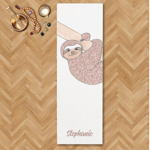 Personalised Happy Sloth Cute Yoga Mat