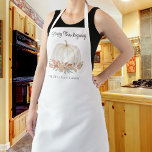 Personalised Happy Thanksgiving Pumpkin Apron<br><div class="desc">This Happy Thanksgiving apron features a watercolor pumpkin and fall foliage with stylish script typography.
Easily customisable.
Makes a great hostess gift.
Original Watercolor © Michele Davies.</div>