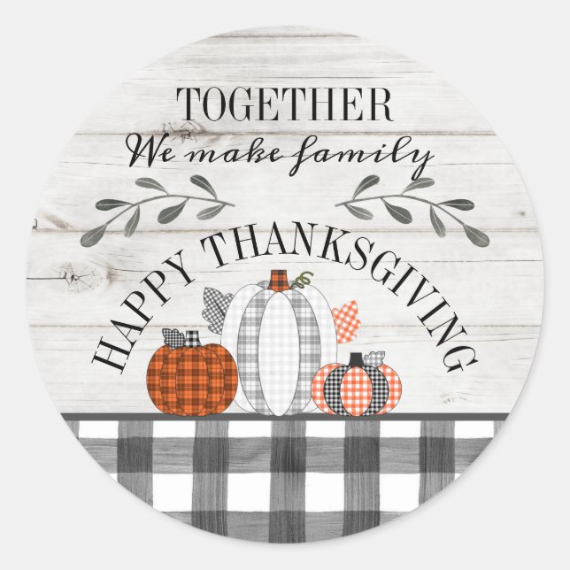 Personalised Happy Thanksgiving Stickers (Front)
